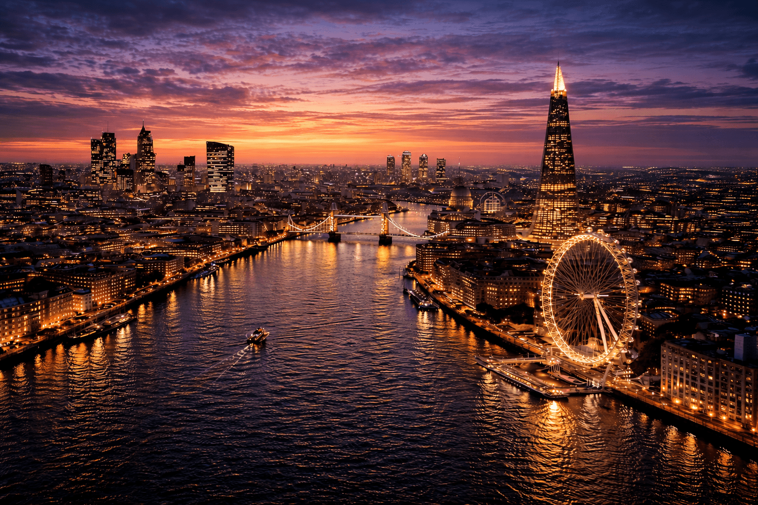 London skyline aerial photograph